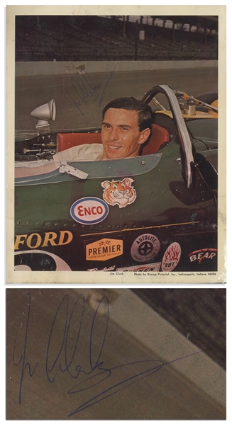 Jim Clark Signed 8.5 x 11 Photo From the Indy 500
